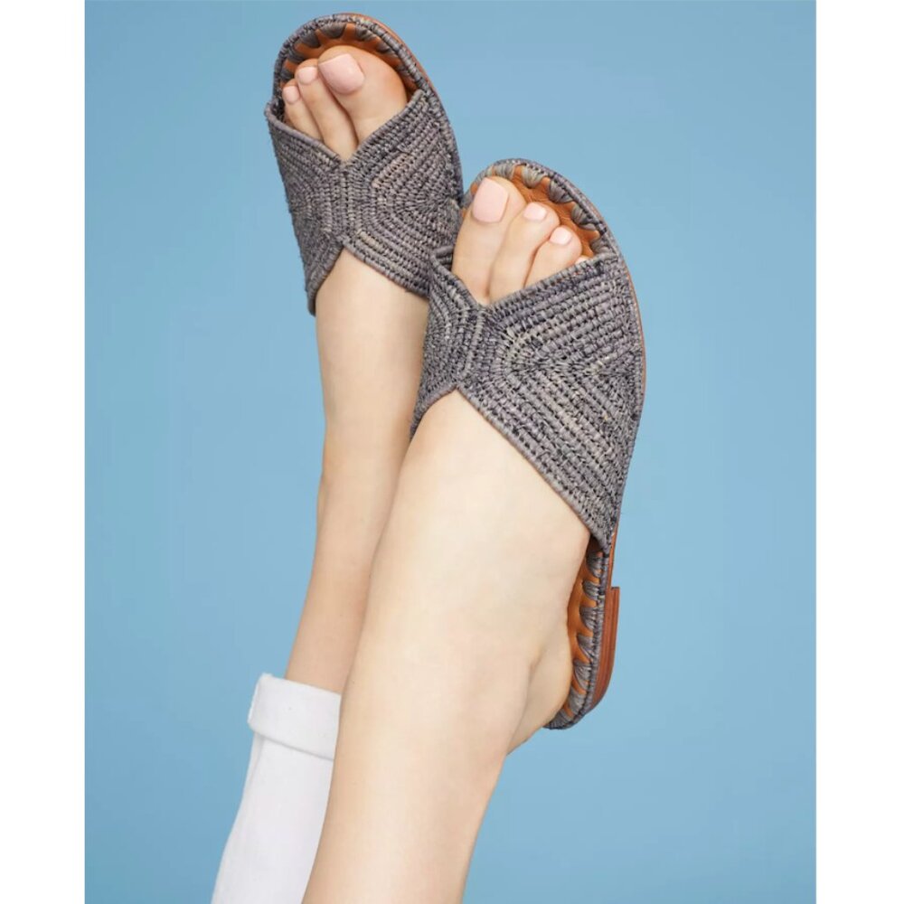 Jeffrey Campbell Dana Raffia Slide Sandals